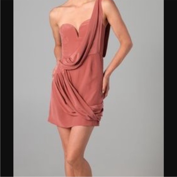 Zimmerman 100% Silk Draped One Shoulder Dress 0/ XS